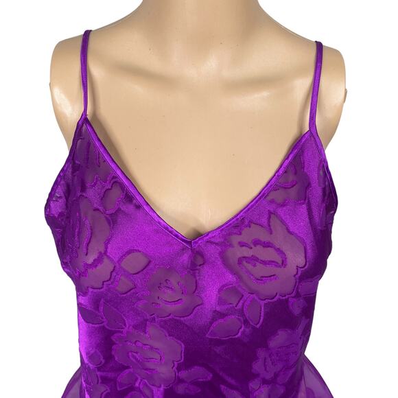 Vtg Victoria's Secret Gold Label Purple Ruffle Lace Up Teddy Bodysuit SZ M - Picture 3 of 8